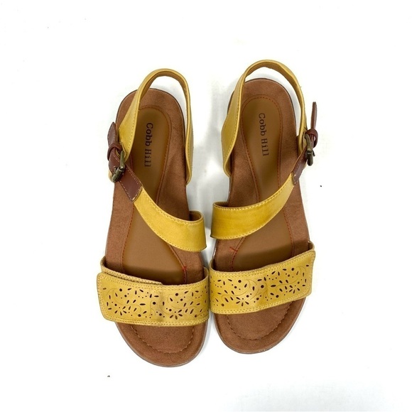 Cobb Hill Zion 2 Piece CJ0966 Yellow Leather Sandals - Picture 5 of 7